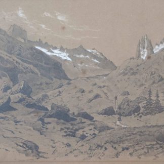 Paul Lauters, Paysage aux montagnes enneigées