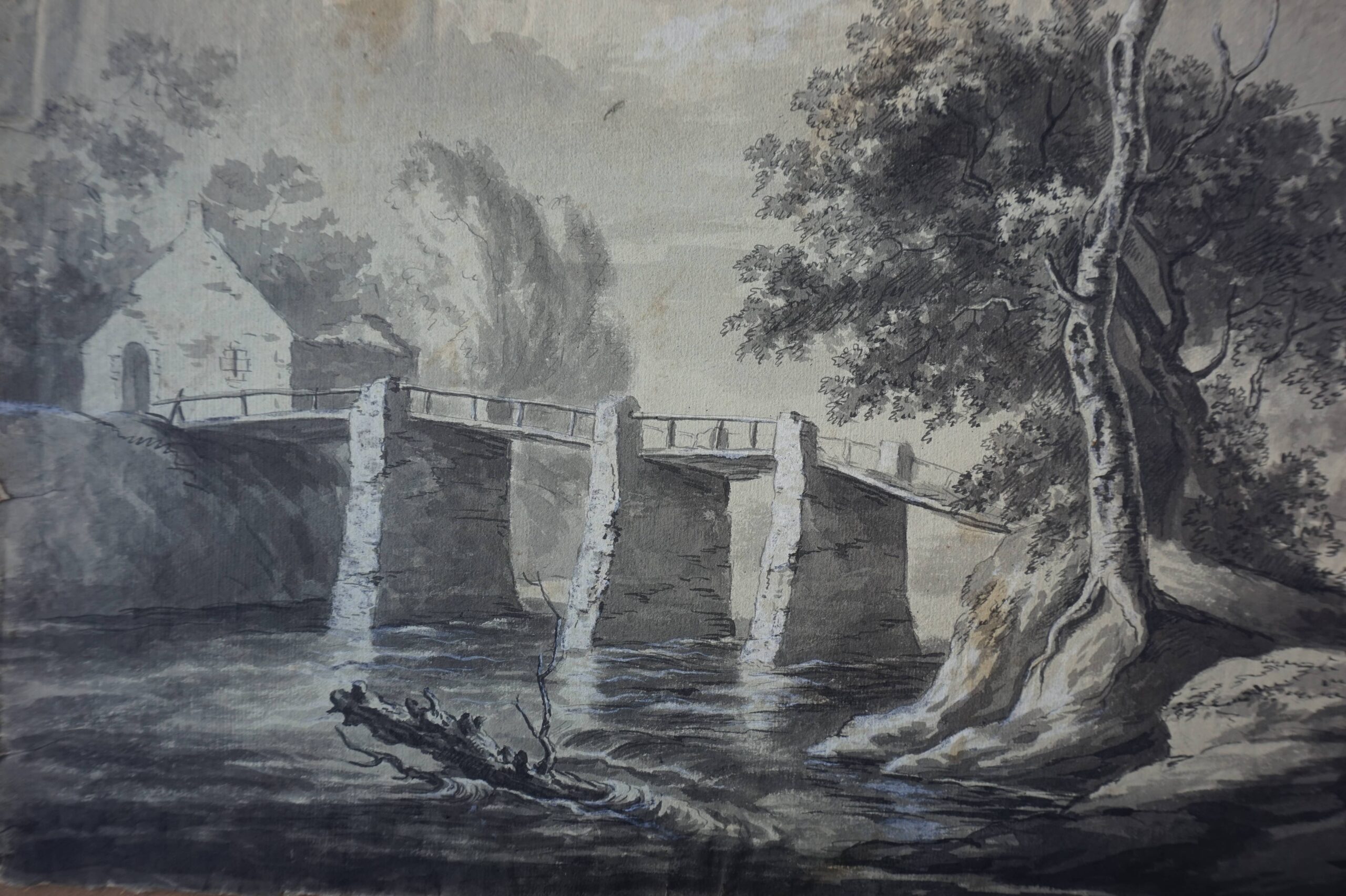 Constant Cornelis Huijsmans, paysage au pont